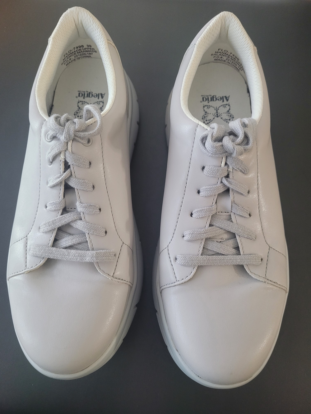 Alegria Women's Lace-Up Sneakers — Light Gray